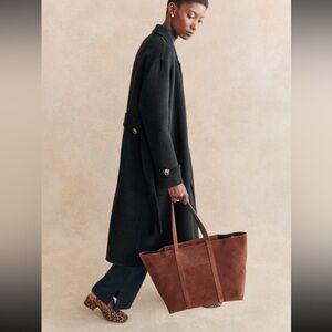 Sezane Mederick Wool Coat in Black, FR34/US2